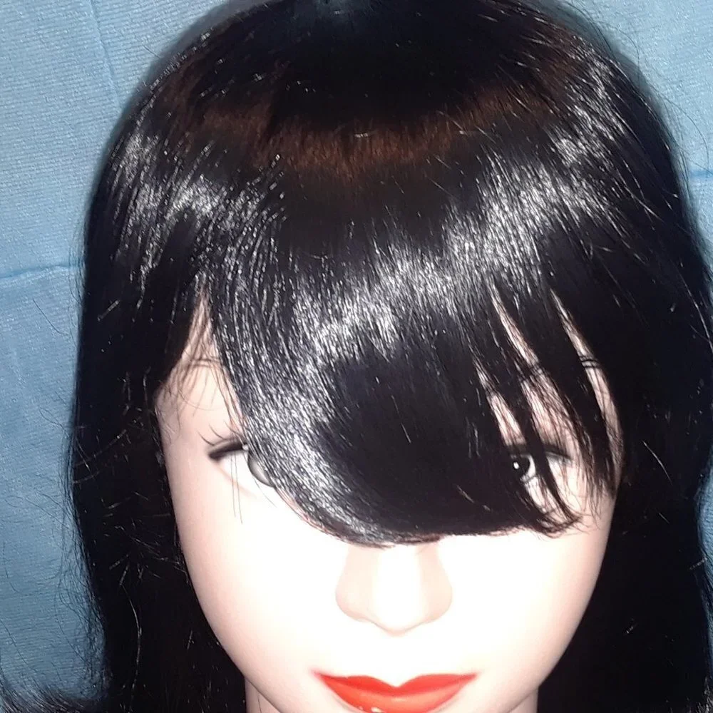 JET BLACK Long Wavy Synthetic